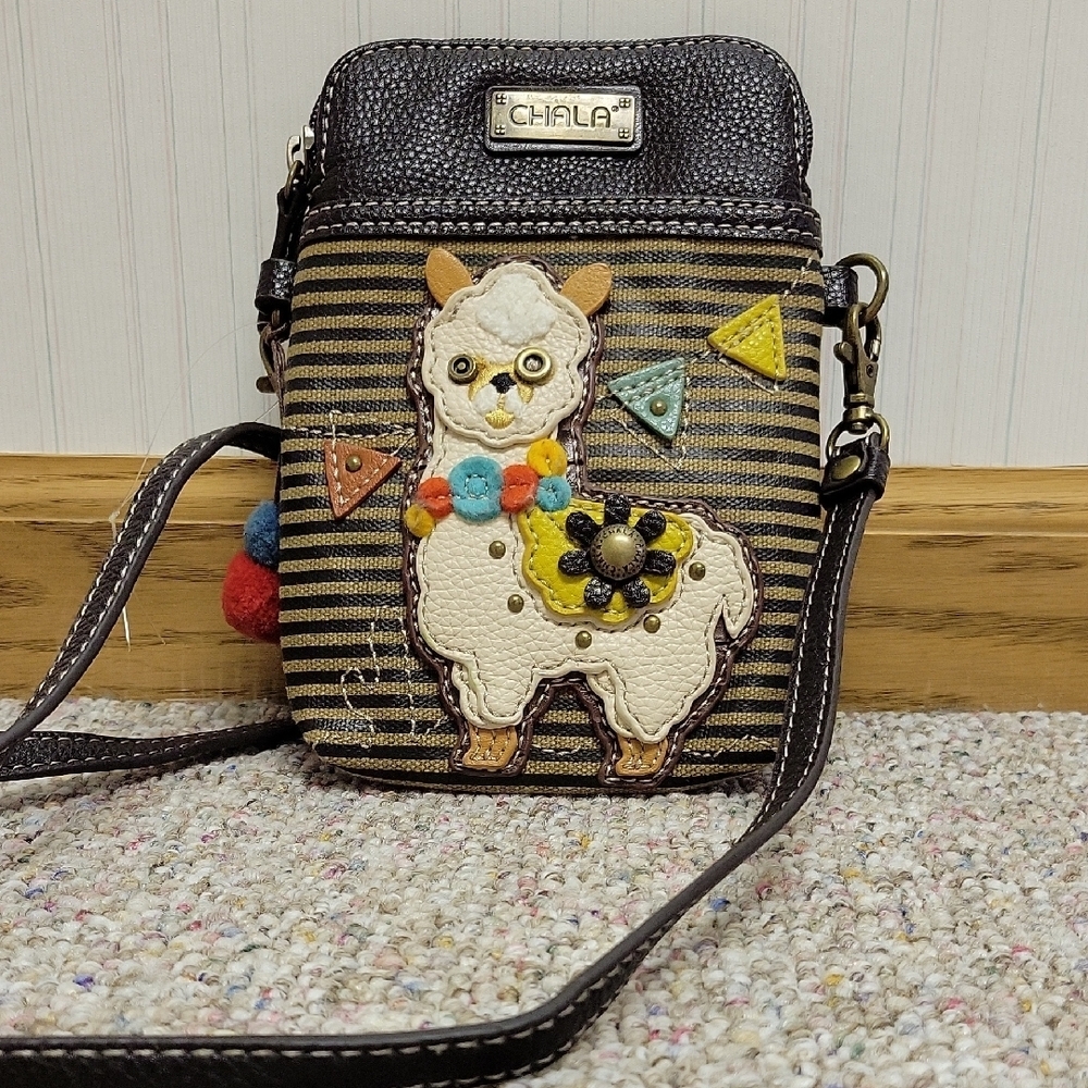 Chala Alpaca Crossbody Cell Phone Bag - Black and Brown, NWOT